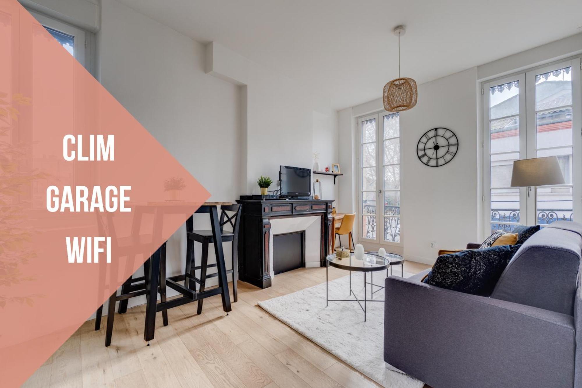 Studio Chic Et Lumineux, Garage, Wifi, Clim Toulouse Bagian luar foto